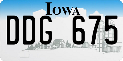 IA license plate DDG675