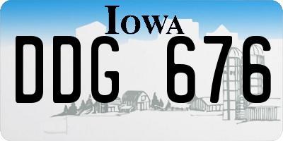 IA license plate DDG676
