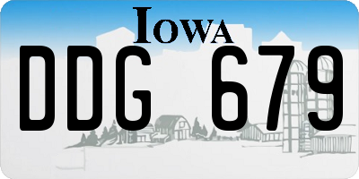 IA license plate DDG679
