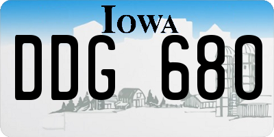 IA license plate DDG680