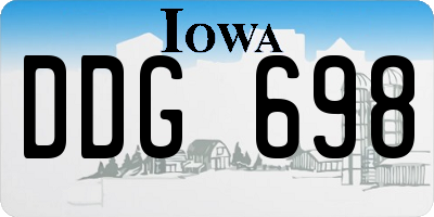 IA license plate DDG698