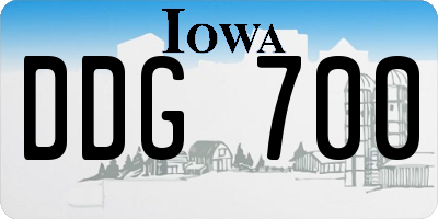 IA license plate DDG700