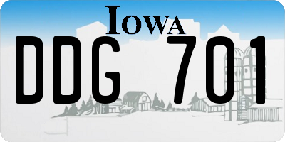 IA license plate DDG701