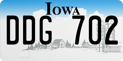 IA license plate DDG702