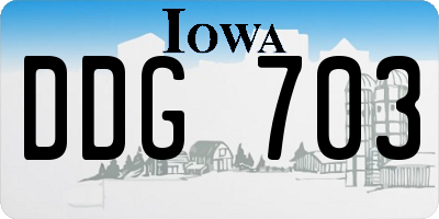 IA license plate DDG703