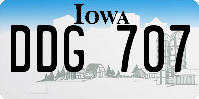 IA license plate DDG707