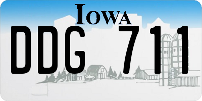 IA license plate DDG711