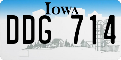 IA license plate DDG714