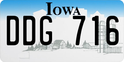 IA license plate DDG716