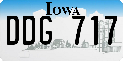 IA license plate DDG717