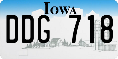 IA license plate DDG718