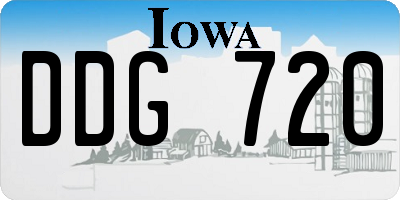 IA license plate DDG720