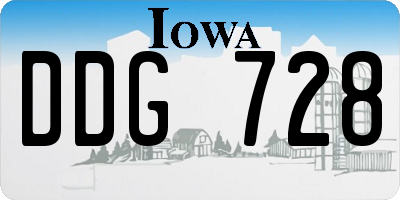 IA license plate DDG728
