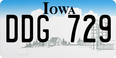 IA license plate DDG729
