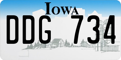 IA license plate DDG734