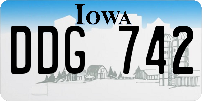 IA license plate DDG742