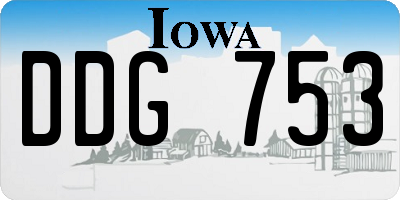 IA license plate DDG753