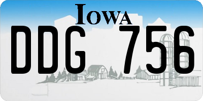 IA license plate DDG756