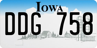 IA license plate DDG758