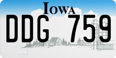 IA license plate DDG759