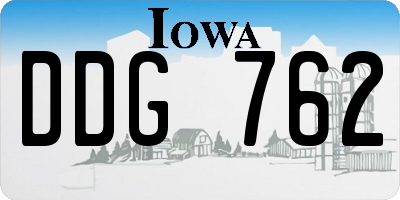IA license plate DDG762