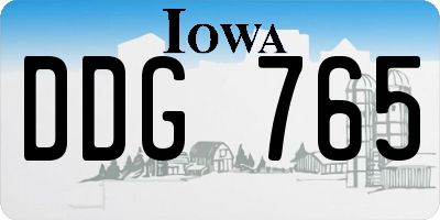 IA license plate DDG765