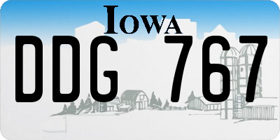 IA license plate DDG767