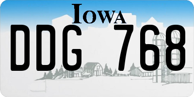 IA license plate DDG768