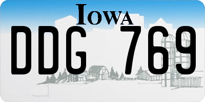 IA license plate DDG769