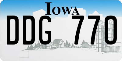 IA license plate DDG770