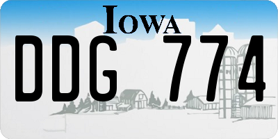 IA license plate DDG774