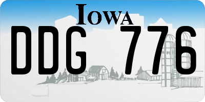 IA license plate DDG776