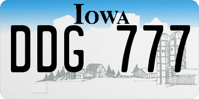 IA license plate DDG777
