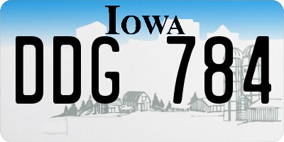 IA license plate DDG784
