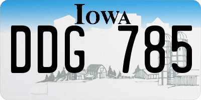 IA license plate DDG785