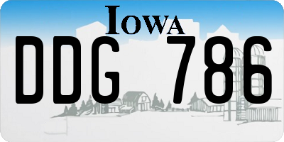 IA license plate DDG786