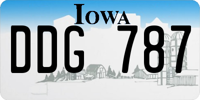 IA license plate DDG787