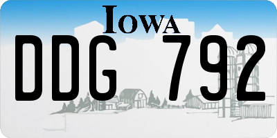 IA license plate DDG792