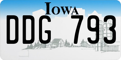 IA license plate DDG793