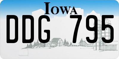 IA license plate DDG795