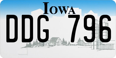 IA license plate DDG796