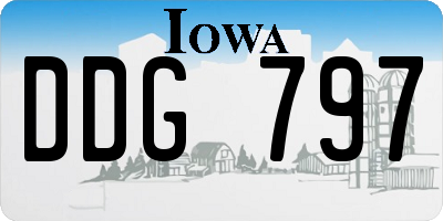 IA license plate DDG797