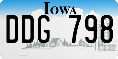 IA license plate DDG798