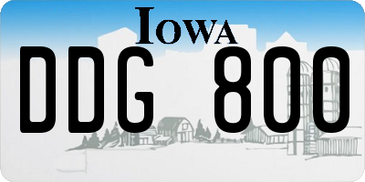 IA license plate DDG800