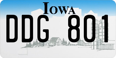 IA license plate DDG801