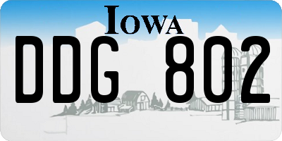 IA license plate DDG802