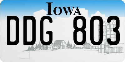 IA license plate DDG803