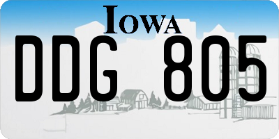 IA license plate DDG805