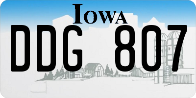 IA license plate DDG807