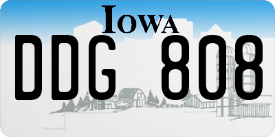 IA license plate DDG808